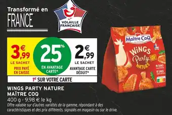 Intermarché Maître Coq Wings Party Nature offre