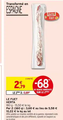 Intermarché HERTA LE FUET offre