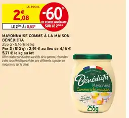 Intermarché Bénédicta Mayonnaise comme à la maison offre