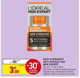 Intermarché L'Oréal Men Expert Soin hydratant anti-fatigue 24h offre