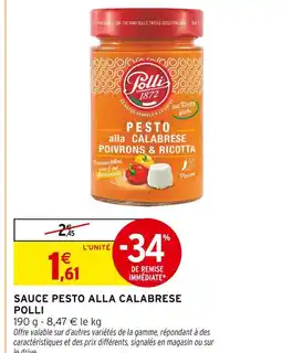 Intermarché Polli Sauce pesto alla calabrese poivrons & ricotta offre