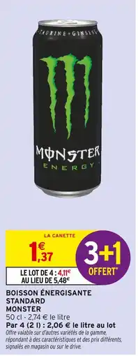 Intermarché MONSTER Boisson énergisante offre