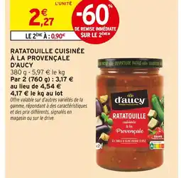 Intermarché D'aucy Ratatouille cuisinée à la provençale offre