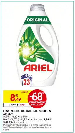 Intermarché ARIEL Lessive liquide original 23 doses offre