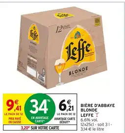 Intermarché LEFFE Bière d'abbaye blonde offre