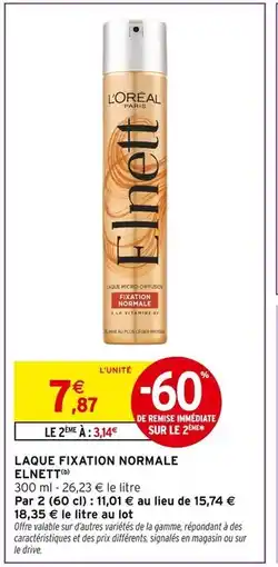 Intermarché ELNETT Laque fixation normale offre