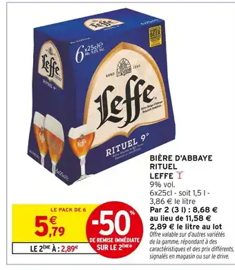 Intermarché LEFFE Bière d'abbaye rituel offre