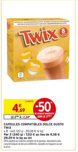 Intermarché Twix Capsules compatibles Dolce Gusto offre