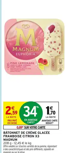 Intermarché MAGNUM Bâtonnet de crème glacée framboise citron x3 offre
