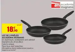 Intermarché ACCADEMIA MUGNANO Lot de 3 poêles offre