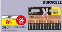 Intermarché Duracell Piles Plus 100% X12 AA / LR06 offre