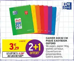 Intermarché OXFORD Cahier 24x32 cm pique easybook offre