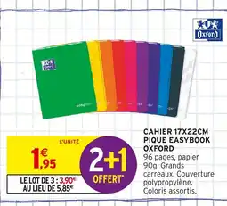 Intermarché Oxford Cahier 17x22cm pique easybook offre