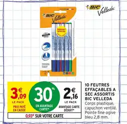 Intermarché BIC Velleda 10 feutres effaçables à sec assortis offre