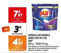 Netto SUN Capsules lave-vaisselle Absolu Tout en 1 x28 offre