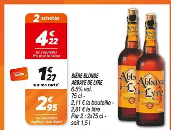 Netto ABBAYE DE LYRE Bière blonde offre