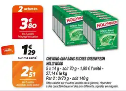 Netto HOLLYWOOD Chewing-gum sans sucres Greenfresh offre