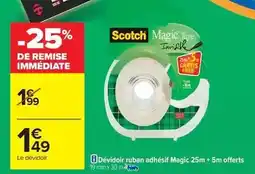 Carrefour Drive Scotch - dévidoir ruban adhésif magic 25m+ 5m offerts offre
