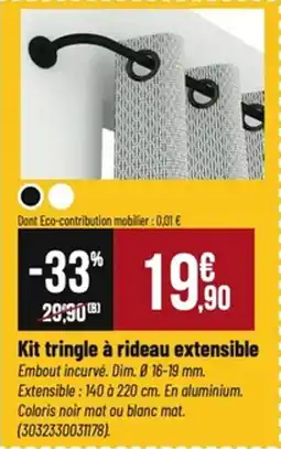 Tridôme Kit tringle à rideau extensible offre