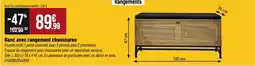 Tridôme Banc avec rangement chaussures offre