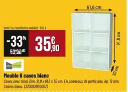 Tridôme Meuble 6 cases blanc offre