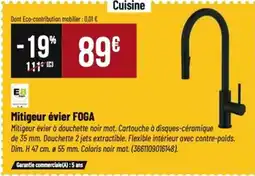 Tridôme Mitigeur évier foga offre