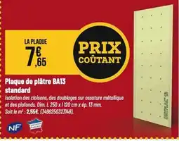 Tridôme Plaque de plâtre BA13 standard offre