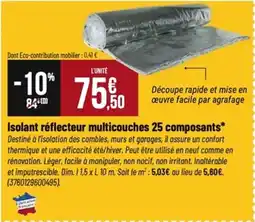 Tridôme Isolant réflecteur multicouches 25 composants offre