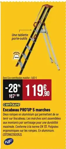 Tridôme CENTAURE Escabeau PRO'UP 5 marches offre