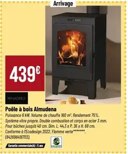 Tridôme Poêle à bois Almudena offre