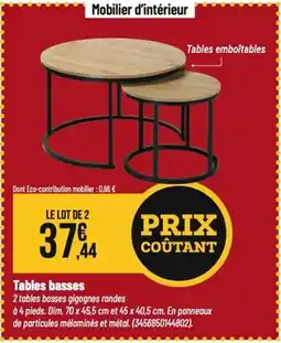 Tridôme Tables emboîtables offre