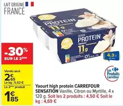 Carrefour Drive Carrefour sensation - yaourt high protein offre