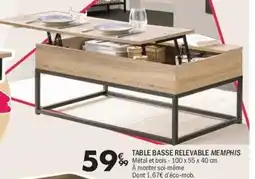 La Foir'Fouille Table basse relevable memphis offre