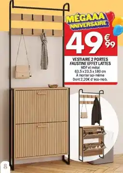 La Foir'Fouille Vestiaire 2 portes faustine effet lattes offre