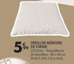 La Foir'Fouille Oreiller mémoire de forme offre