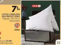 La Foir'Fouille DODO Lot de 2 oreillers duo protect offre