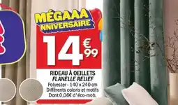 La Foir'Fouille Rideau à oeillets flanelle relief offre