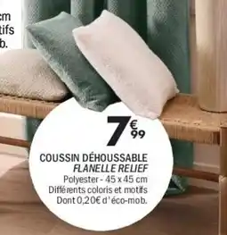 La Foir'Fouille Coussin déhoussable flanelle relief offre