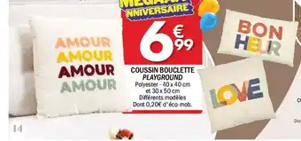 La Foir'Fouille Coussin bouclette playground offre