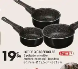 La Foir'Fouille Lot de 3 casseroles offre
