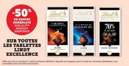 Hyper U Sur toutes les tablettes lindt excellence offre