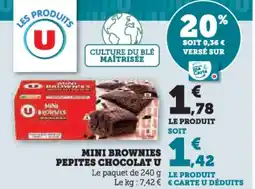 Hyper U Mini brownies pepites chocolat u offre