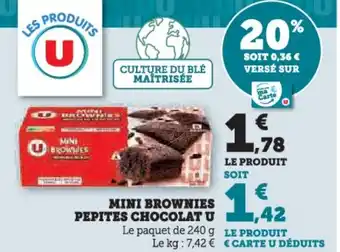 Hyper U Mini brownies pepites chocolat u offre