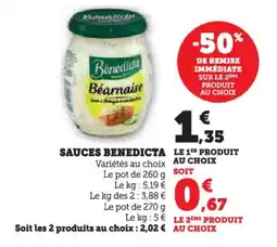 Hyper U Sauces benedicta offre