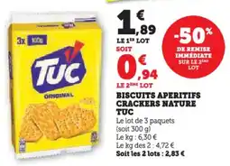 Hyper U Biscuits aperitifs crackers nature tuc offre