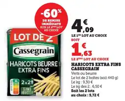Hyper U Haricots beurre extra fins cassegrain offre