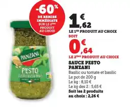 Hyper U Sauce pesto panzani offre