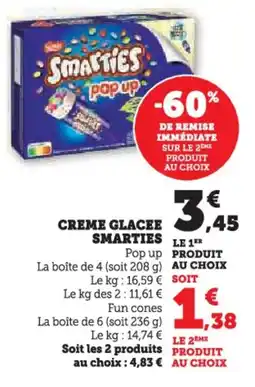 Hyper U Creme glacee smarties offre
