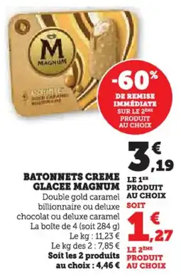 Hyper U Batonnets creme glacee magnum offre