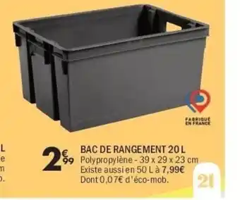 La Foir'Fouille Bac de rangement offre